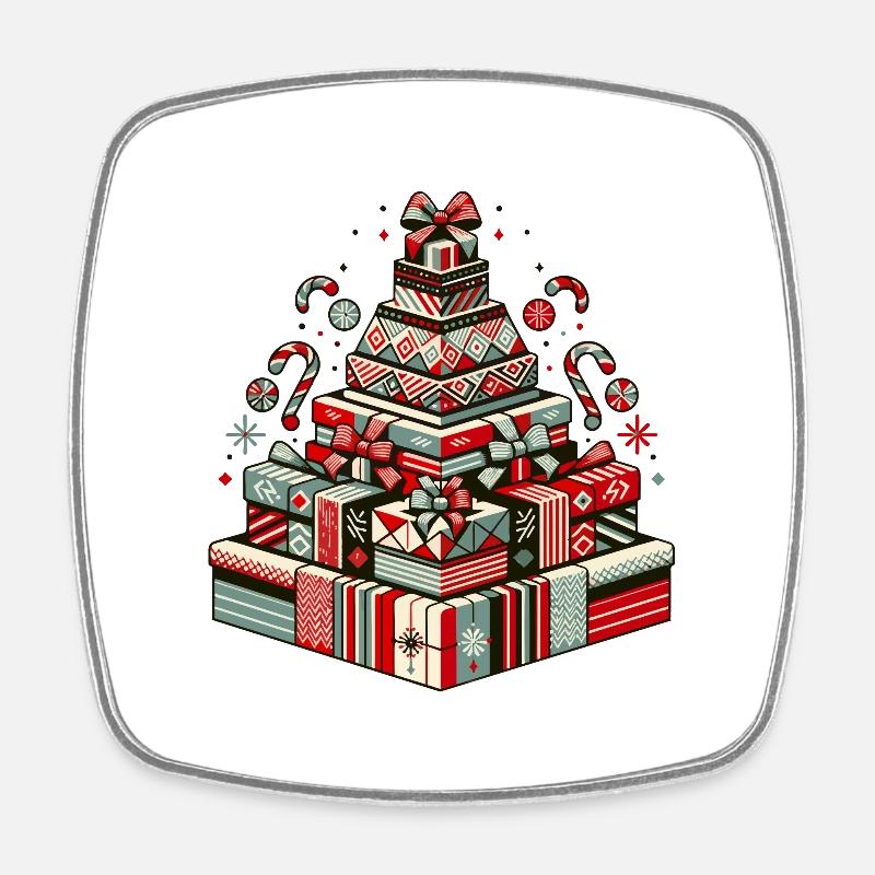 Gift tree magic during the Christmas season 🎄 - Square fridge magnet - white