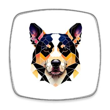 Dogs German Shepherd Puppy Dog Owner - Square fridge magnet - white - Front