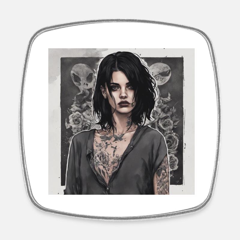 V 1 - Square fridge magnet - white
