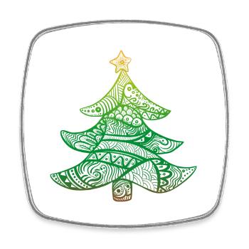 Weihnachtsbaum - Viereckiger Kühlschrankmagnet - Weiß - Vorne