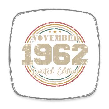 Cadeau D'anniversaire, Vintage Né En Novembre 1962 - Magnet carré - blanc - Devant