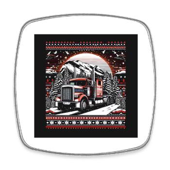 American Snowtruck - Viereckiger Kühlschrankmagnet - Weiß - Vorne