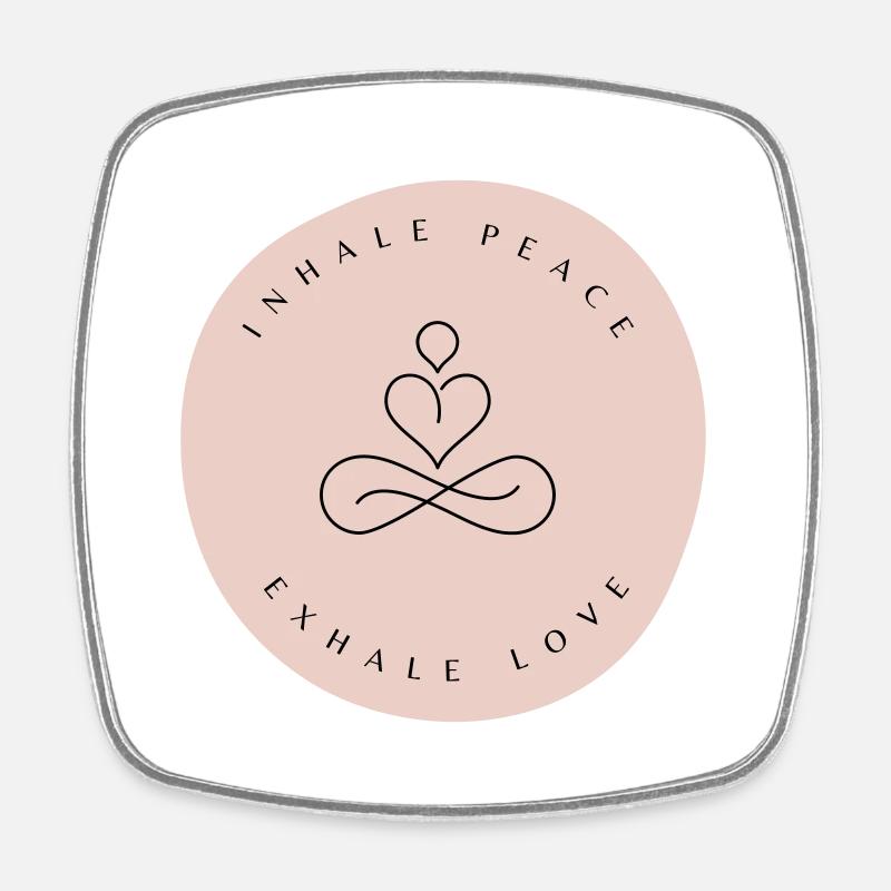 Inhale Peace, Exhale Love - Square fridge magnet - white