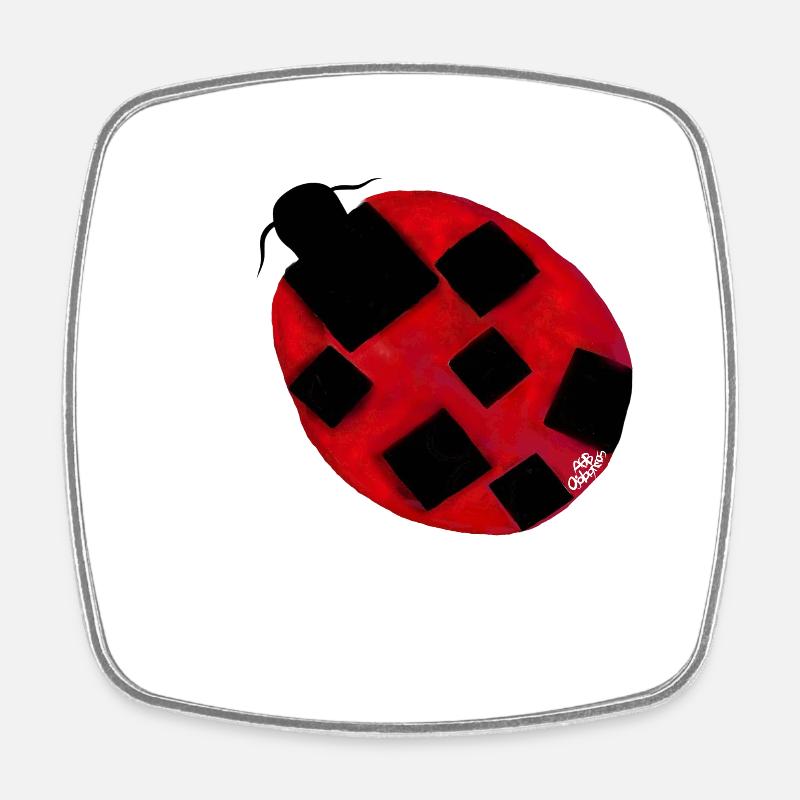 Ladybug: Coccinella Sptempunctata excepcionalis - Square fridge magnet - white