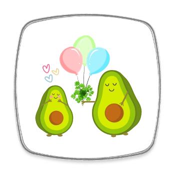 Romantic avocados: The most beautiful couple - Square fridge magnet - white - Front