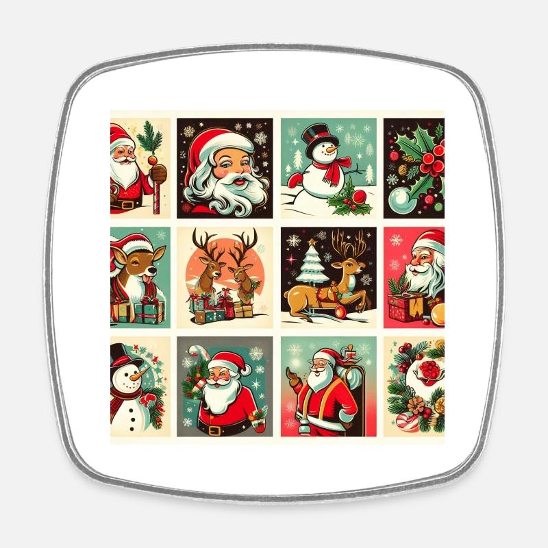 Christmas Frame - Square fridge magnet - white