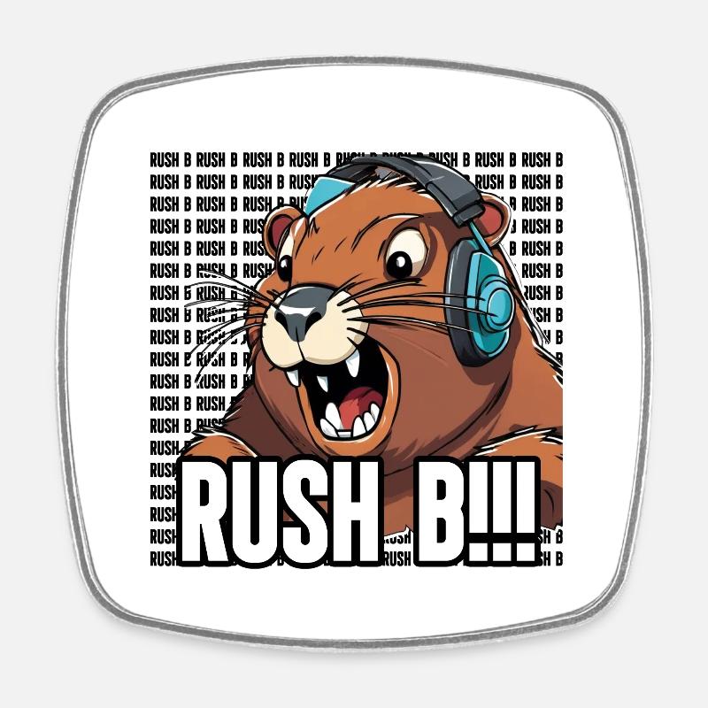 Gaming Bober RUSH B - Square fridge magnet - white