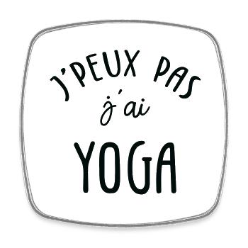 J'peux pas J'ai Yoga - Magnet carré - blanc - Devant