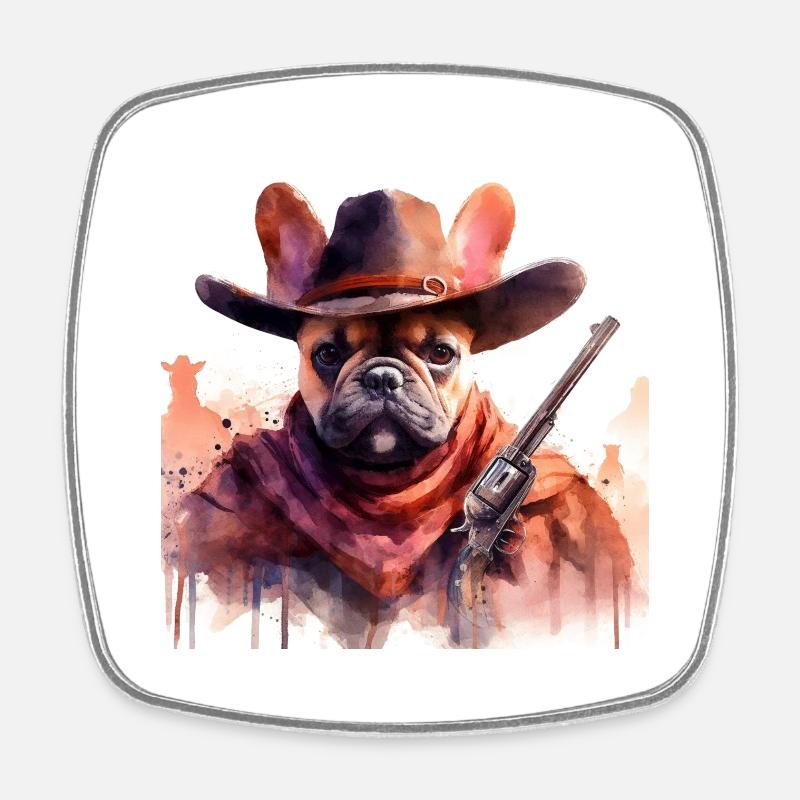 Bully West - Magnet carré - blanc