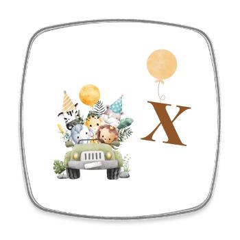 Letter x Safari - Square fridge magnet - white - Front