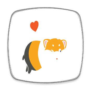 I love my Hamster - Square fridge magnet - white - Front