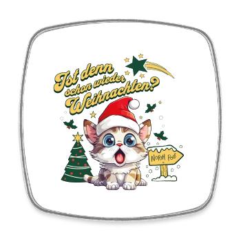 Weihnachten Schon Wieder Katze Catmas Lustig Ugly - Viereckiger Kühlschrankmagnet - Weiß - Vorne