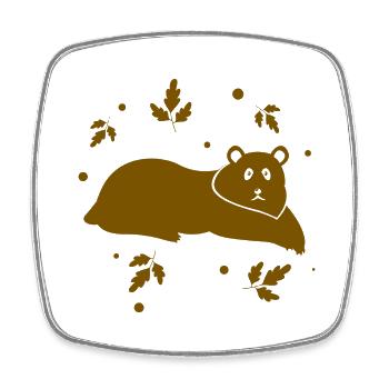 Bär - Panda Wald Natur Freiheit wild - Viereckiger Kühlschrankmagnet - Weiß - Vorne