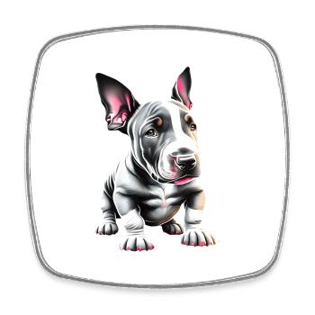 Bull Terrier Dog Dogs Bulldog Dog Owner - Square fridge magnet - white - Front