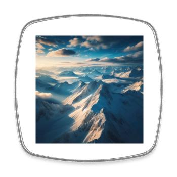 Mountain landscape above the clouds - Square fridge magnet - white - Front