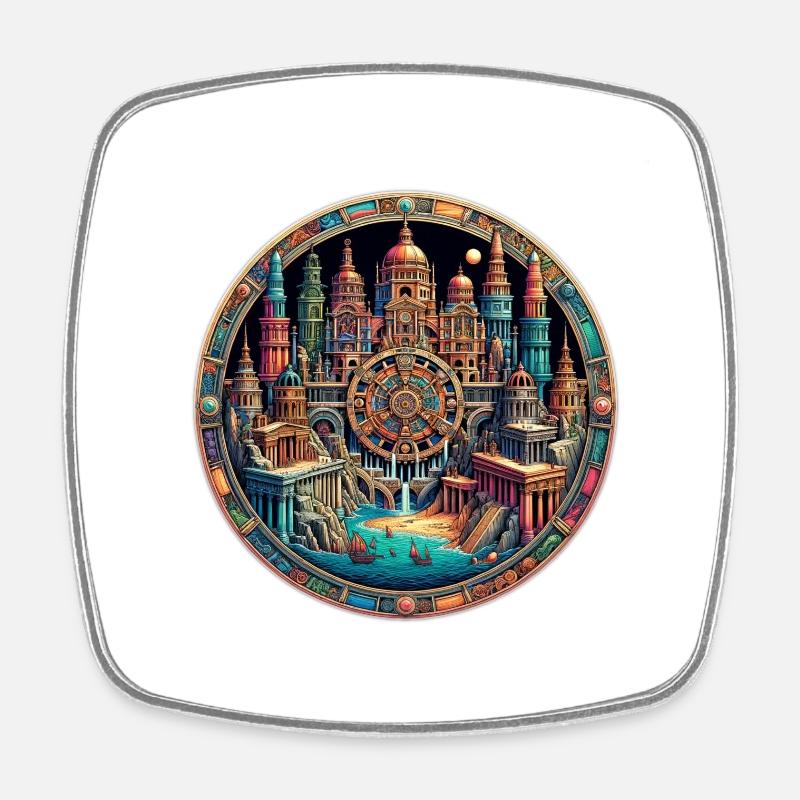 La cité perdue de l’Atlantide - Magnet carré - blanc