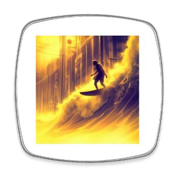 Surfing - Square fridge magnet - white - Front