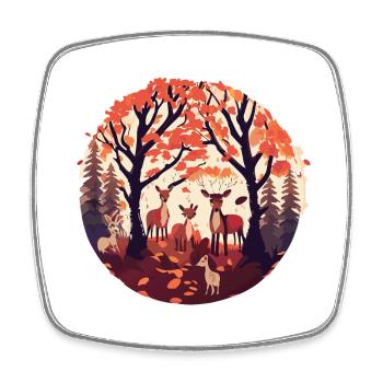 A Deer Family (Fall Collection #8) - Square fridge magnet - white - Front