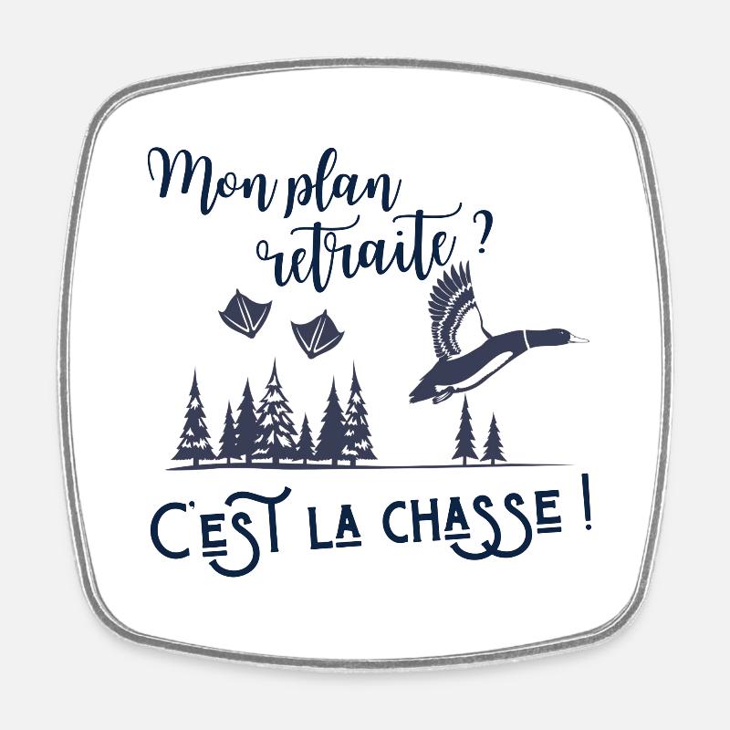 Partant à la chasse avec Papy - Magnet carré - blanc