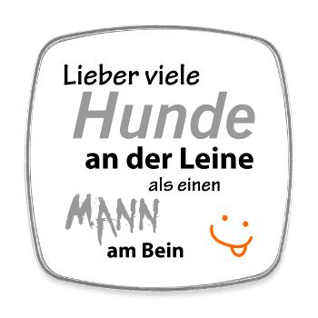 Lieber viele Hunde an der Leine - Viereckiger Kühlschrankmagnet - Weiß - Vorne