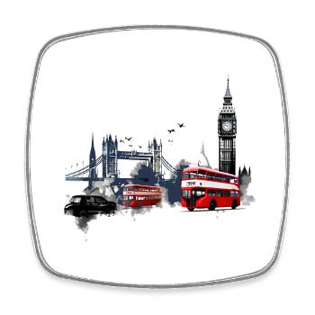 London, the vibrant capital - Square fridge magnet - white - Front