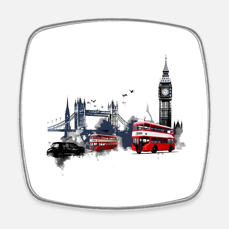 London, the vibrant capital - Square fridge magnet - white