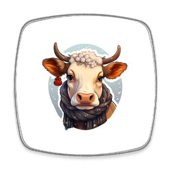 Weihnachten auf dem Land - Viereckiger Kühlschrankmagnet - Weiß - Vorne