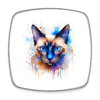 Siamkatze - Viereckiger Kühlschrankmagnet - Weiß - Vorne
