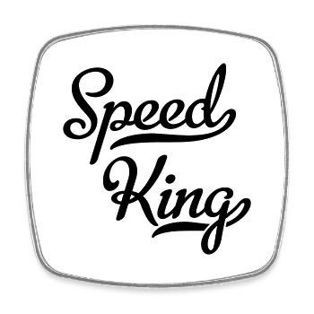 Speed King - Viereckiger Kühlschrankmagnet - Weiß - Vorne