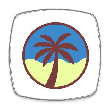 palme - Viereckiger Kühlschrankmagnet - Weiß - Vorne