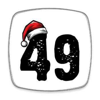 49 Zahl Weihnachten - Viereckiger Kühlschrankmagnet - Weiß - Vorne