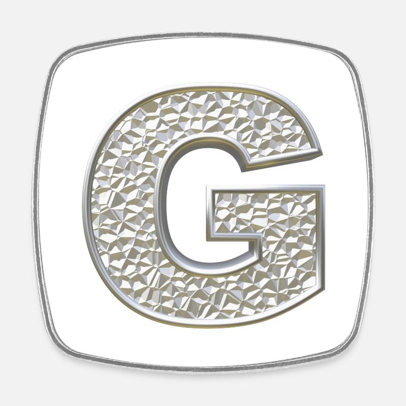 G, lettre, lettre G, initiale, initiale G, monogramme, - Magnet carré - blanc