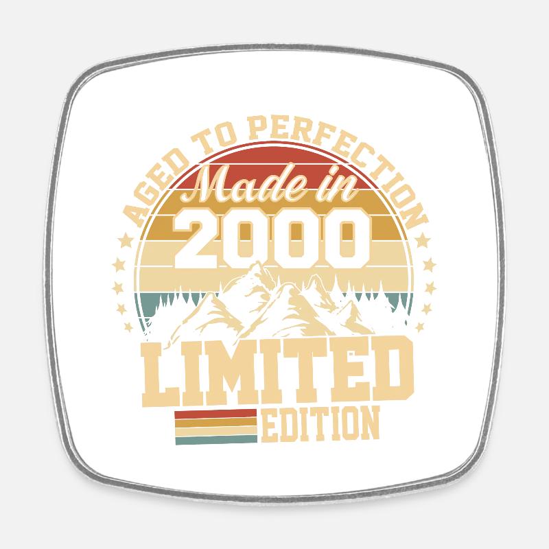 Made in 2000 - Agée avec perfection - Magnet carré - blanc