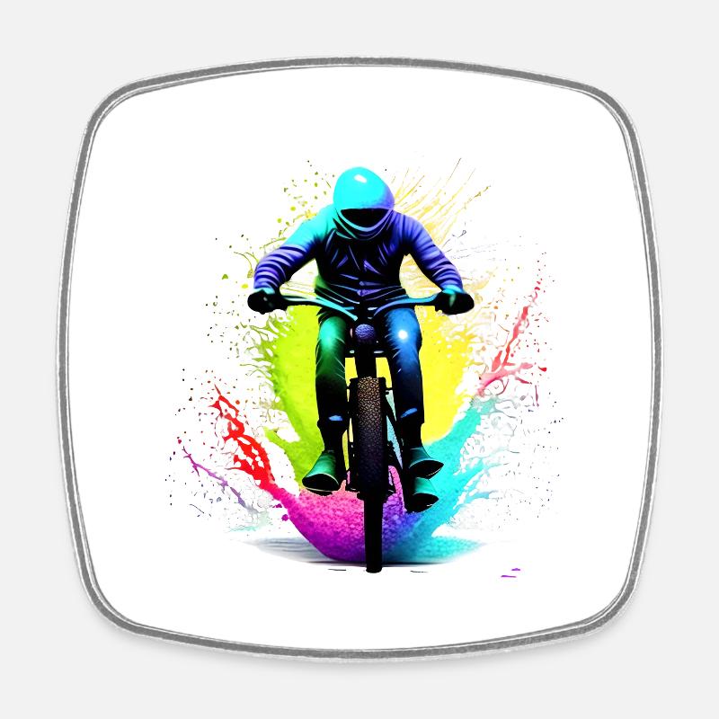Cyclisme Cycliste Cycliste Cyclisme Cyclisme - Magnet carré - blanc