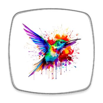 colibri en aquarelle - Magnet carré - blanc - Devant