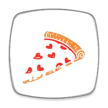 Love at First Slice - Square fridge magnet - white - Front