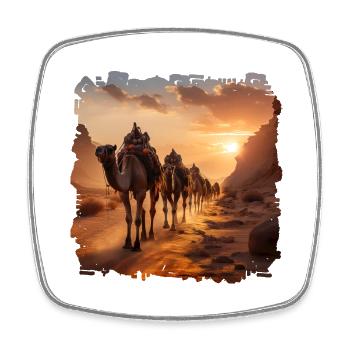 Camels can carry up to 400 kilograms of load - Square fridge magnet - white - Front