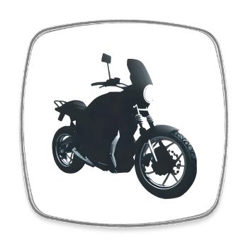 Moto Motocross Fan de moto Motard - Magnet carré - blanc - Devant