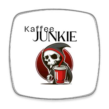 Kaffee Junkie - Viereckiger Kühlschrankmagnet - Weiß - Vorne