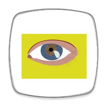 Oeil - Magnet carré - blanc - Devant