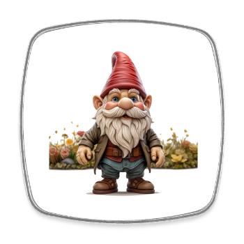 Humor im Garten mit dem Gartenzwerg - Viereckiger Kühlschrankmagnet - Weiß - Vorne