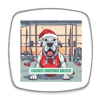 Die Jingle Bells - Doggy Edition - Viereckiger Kühlschrankmagnet - Weiß - Vorne