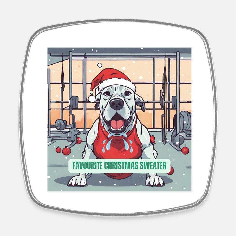 The Jingle Bells - Doggy Edition - Square fridge magnet - white
