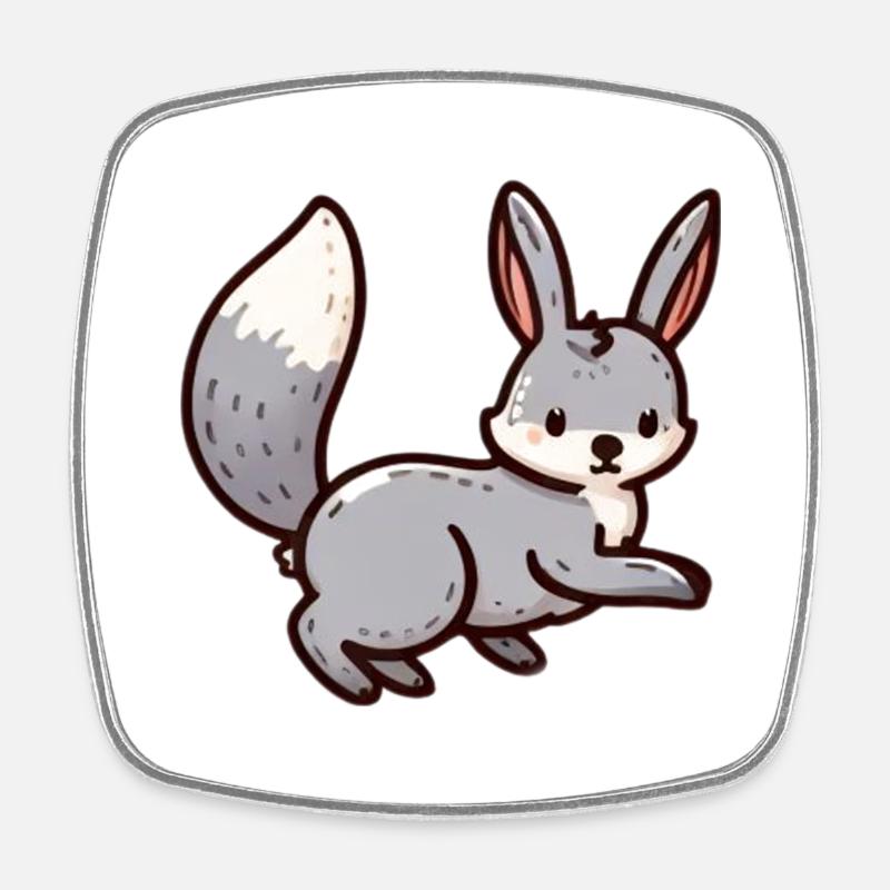 Lapin mignon - Magnet carré - blanc