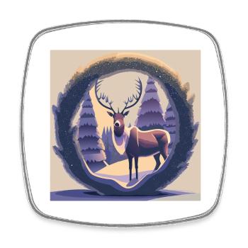 Couronne de renne - Magnet carré - blanc - Devant