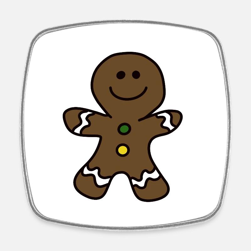 Gingerbread Baking Christmas Yummy Gingerbread - Square fridge magnet - white