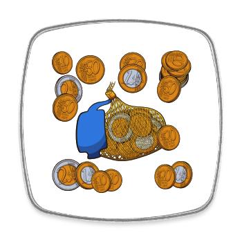 Saint Nicholas Chocolate Coins - Square fridge magnet - white - Front