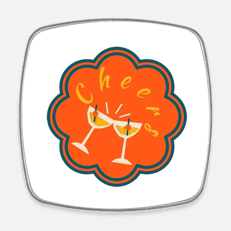 Cheers - Square fridge magnet - white