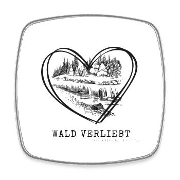 Waldverliebt - Viereckiger Kühlschrankmagnet - Weiß - Vorne