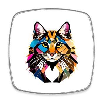 Maine Coon Cat Kitten Cat Owner Male Cat - Square fridge magnet - white - Front